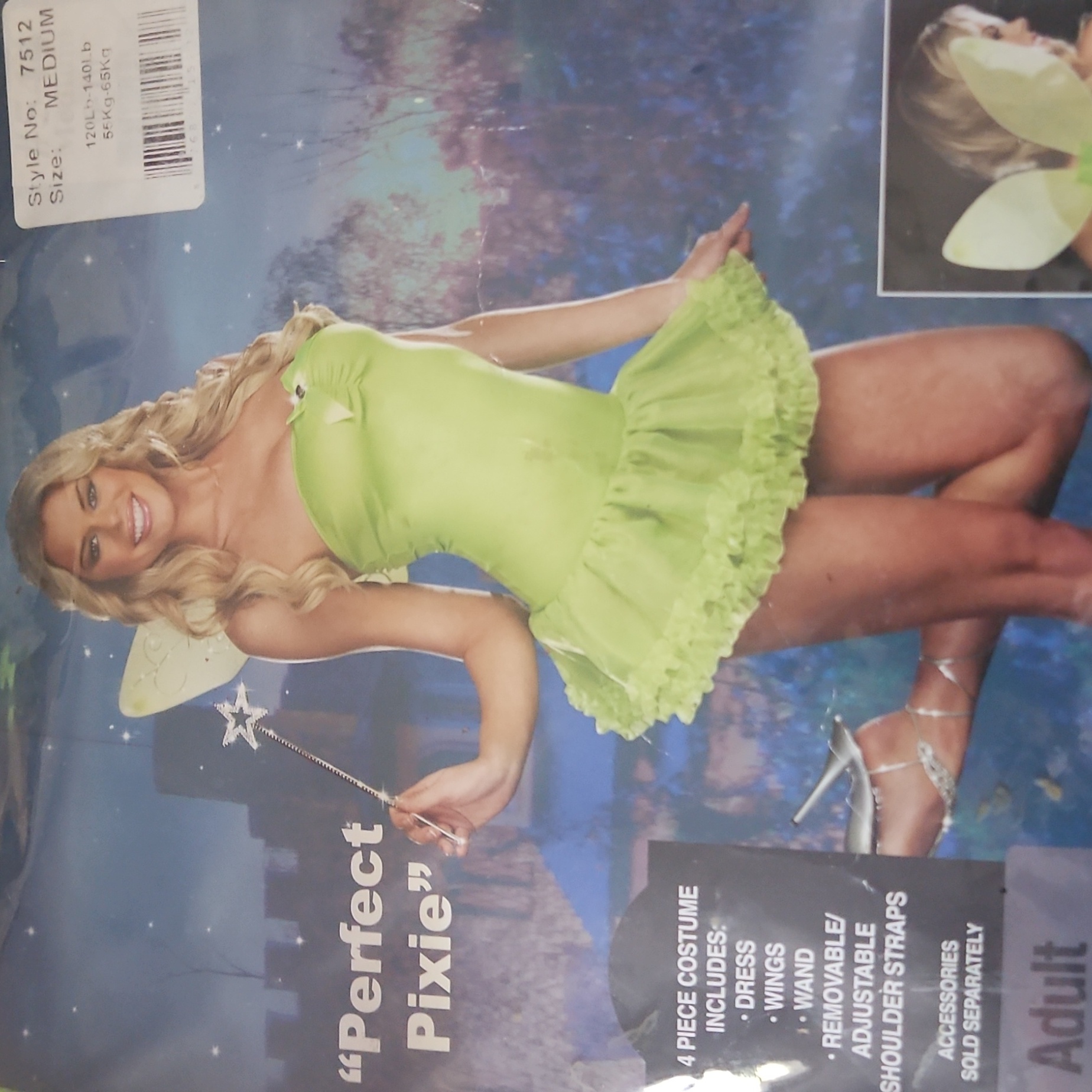 Dreamgirl Brand 4pc Green Dress Perfect Pixie Halloween Costume